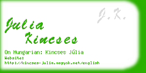 julia kincses business card